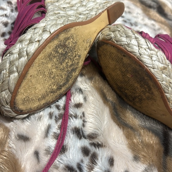 Vintage Victoria Secret Colin Stuart Caged Espadrille Wedges Basket Weave - Picture 4 of 6